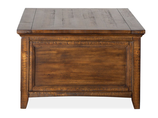 Bay Creek - Lift Top Storage Cocktail Table With Casters - Toasted Nutmeg