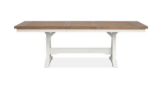 Kingston - Extendable Trestle Dining Table - Whisper White And Cerused Nutmeg