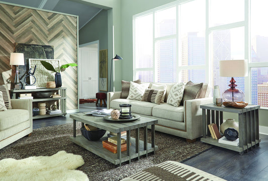 Eldridge - Rectangular End Table - Weathered Gravel