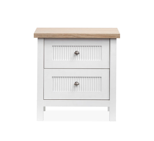 Windmill Harbour - Drawer Nightstand - White Whisp And Sand