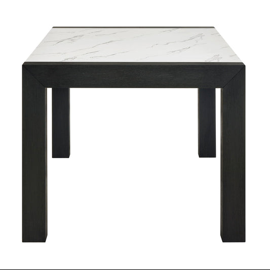 Jules - Faux Marble Dining Table - Charcoal / White