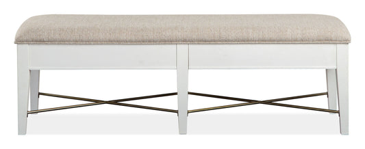 Heron Cove - Bench With Upholstered Seat - Chalk White