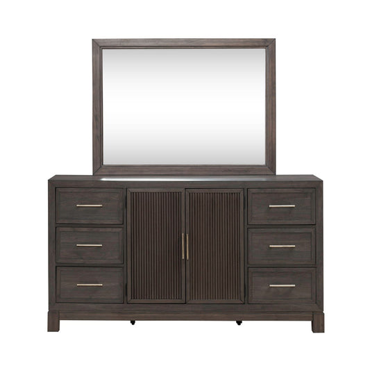 Modern Edge - Dresser & Mirror - Brown