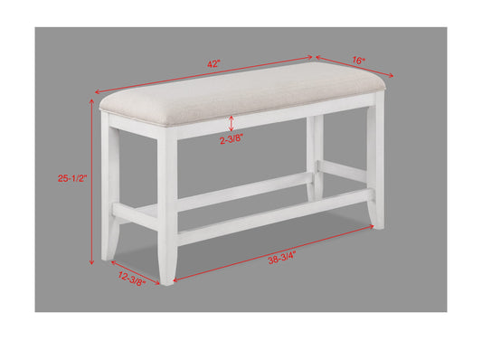 Wendy - Counter Height Bench - White / Beige