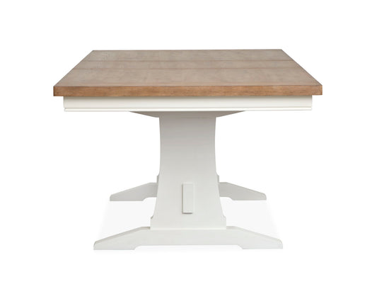 Kingston - Extendable Trestle Dining Table - Whisper White And Cerused Nutmeg