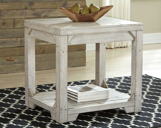 Fregine - Rectangular End Table - Whitewash