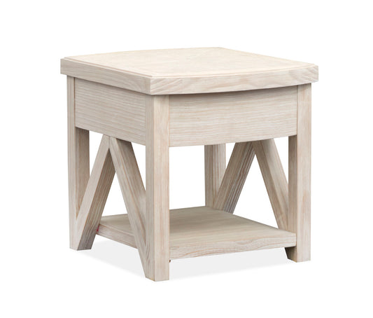 Bostwick - Rectangular End Table - Coconut Cream