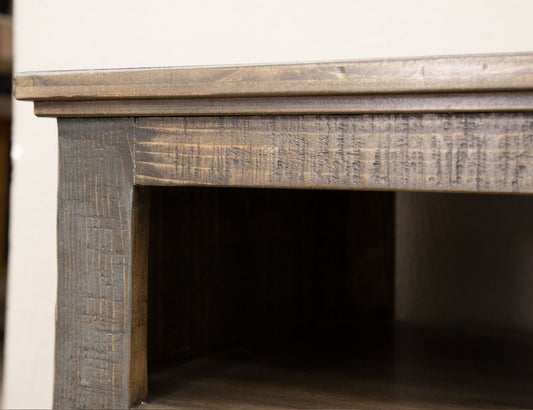 Loft - 76" TV Stand / Console With 2 Drawers / 4 Doors - Two Tone Gray / Brown