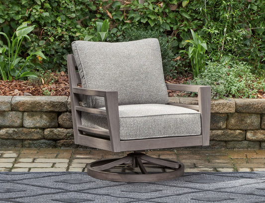 Hillside Barn - Swivel Lounge W/ Cushion - Gray / Brown