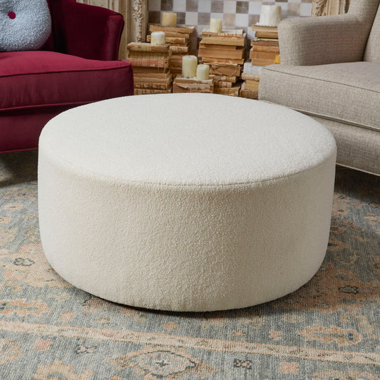 Pouf - Fabric Cocktail Ottoman - Olive