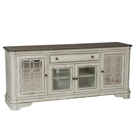 Magnolia Manor - EnteRTAinment TV Stand - Weathered Bisque