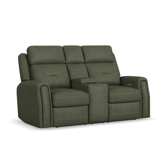 Felix - Power Reclining Loveseat With Console, Power Headrest, Lumbar, Heat & Massage