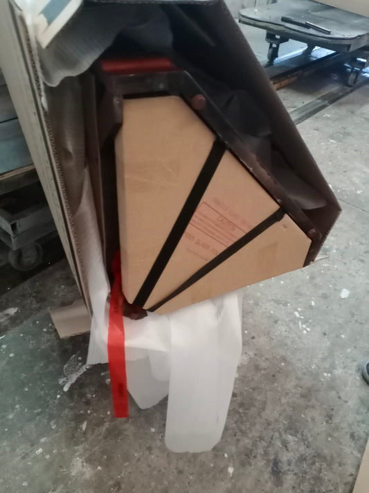 PFC Curios - Mirrored 5 Shelf Gallery Curio Cabinet - Oak Brown