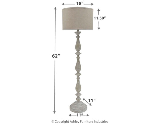 Bernadate - Poly Floor Lamp - Whitewash
