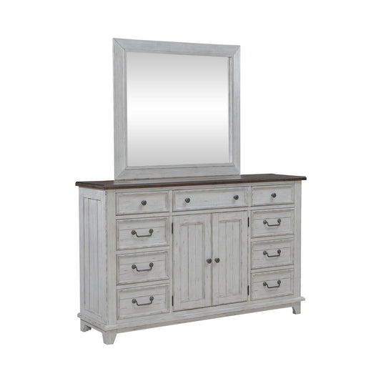 River Place - Dresser & Mirror - White