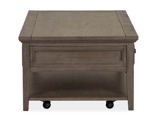 Paxton Place - Rectangular Cocktail Table With Casters - Dovetail Grey