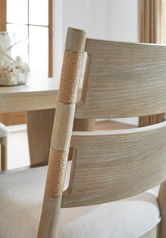 Sunset Cove - Upholstered Side Chair With Wood Back (Set of 2) - Sanibel Brown