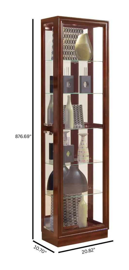 PFC Curios - Tall Traditional 5 Shelf Curio Cabinet - Cherry Brown