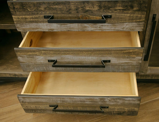 Loft - Buffet With 3 Drawer / 2 Doors - Two Tone Gray / Brown