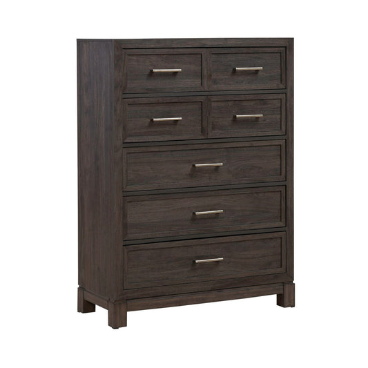 Modern Edge - 5 Drawer Chest - Brown