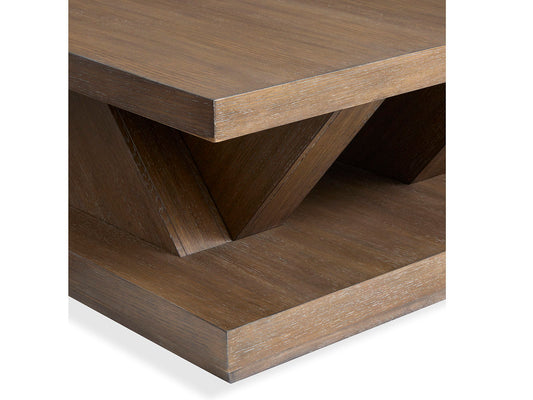 Lansbury - Square Cocktail Table With Casters - Antique Wheat