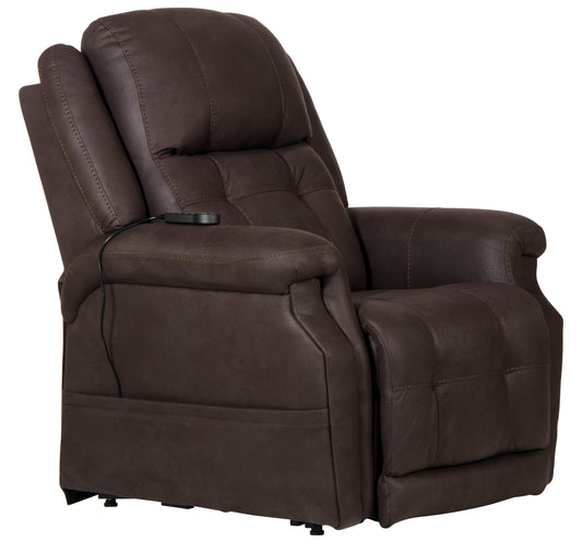 Haywood - Power Headrest Power Lift Lay Flat Recliner With Heat & Massage - Chocolate