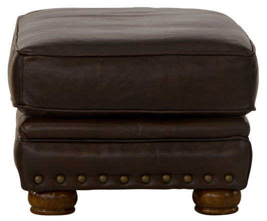 Roberto - Leather Ottoman - Cocoa
