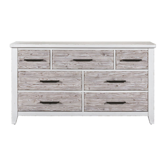 Backroads - 7 Drawer Dresser - Weathered White