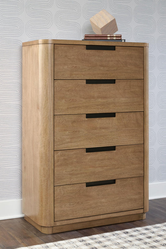 Pamaria - Five Drawer Chest - Light Brown