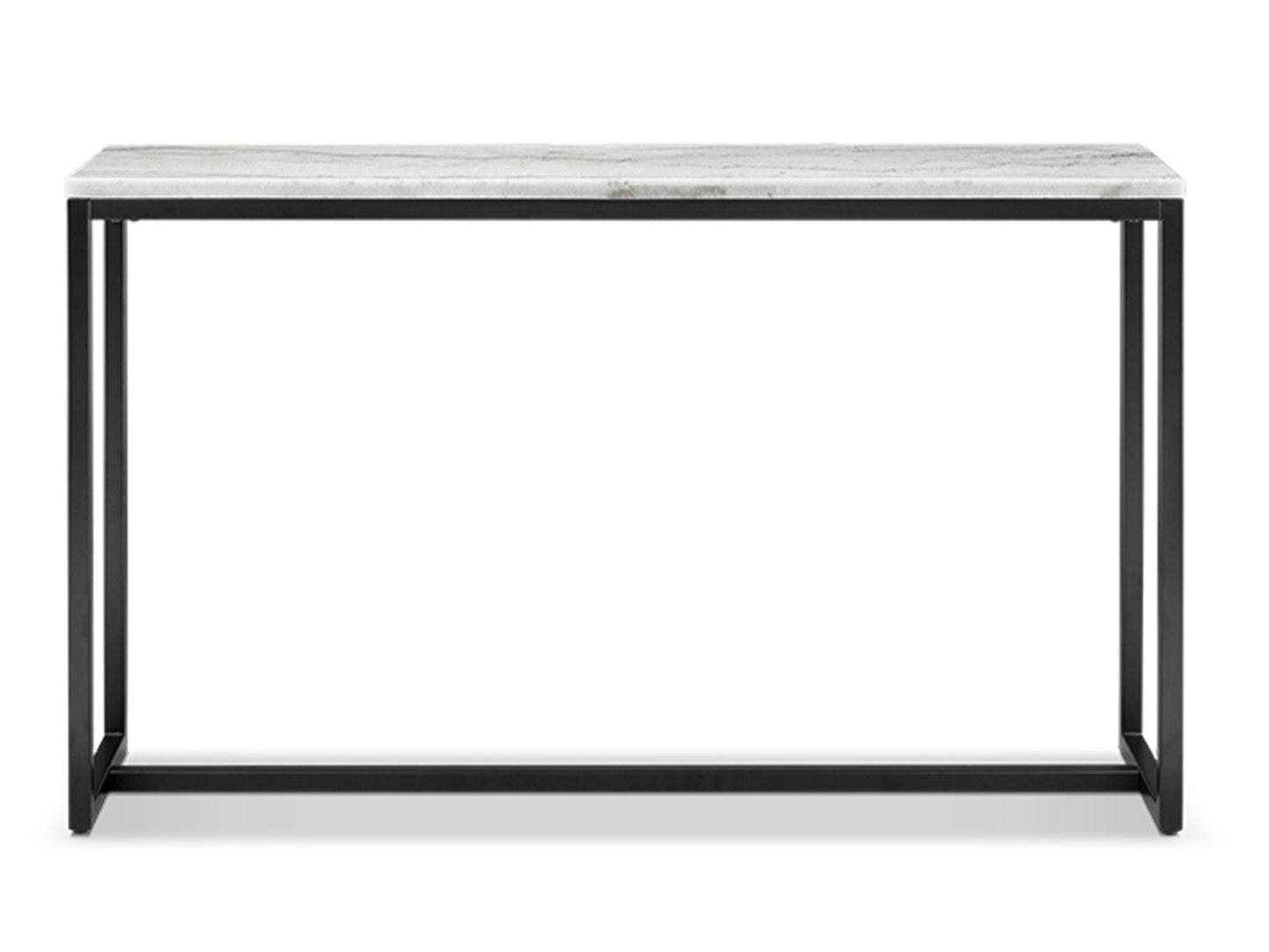 Torin - Rectangular Sofa Table - White Marble And Matte Black