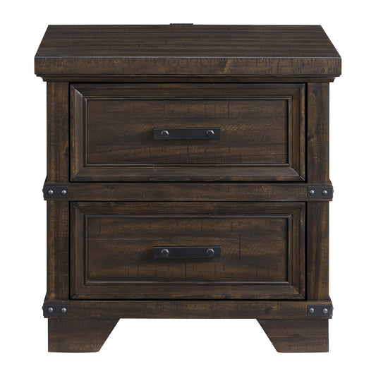 Colorado City - 2-Drawer Nightstand With USB - Charcoal