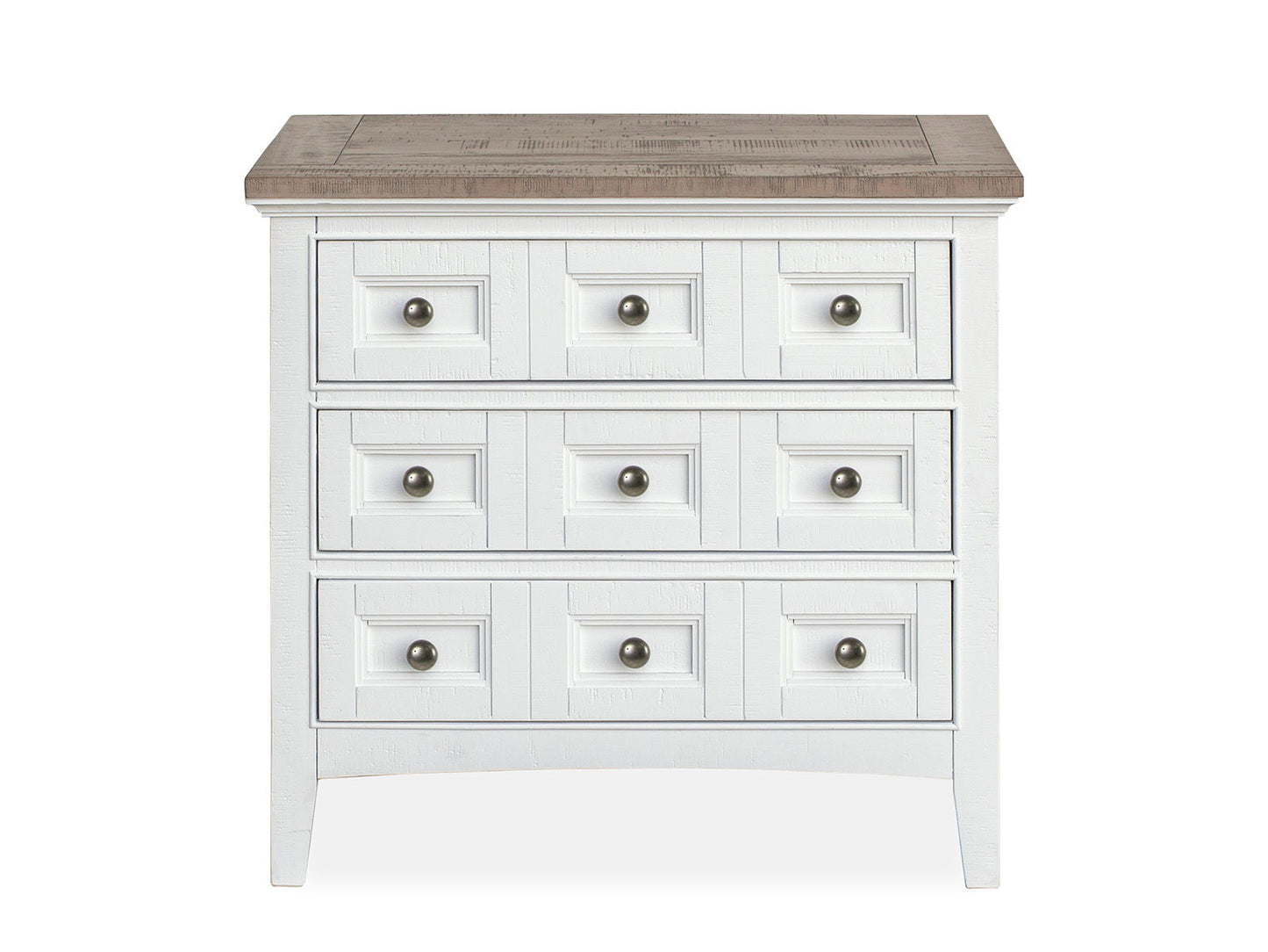 Heron Cove - Two Tone Drawer Nightstand - Chalk White And Dovetail Grey