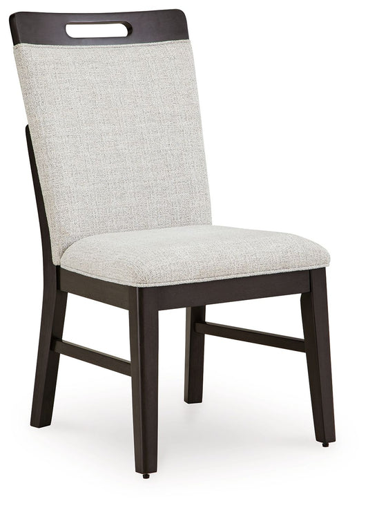 Neymorton - Dining Upholstered Side Chair (Set of 2) - Light Gray / Brown