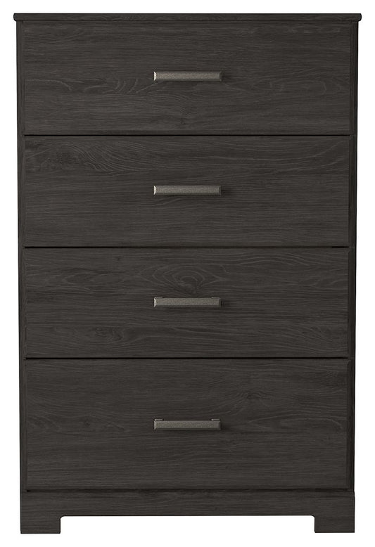 Belachime - Four Drawer Chest - Charcoal