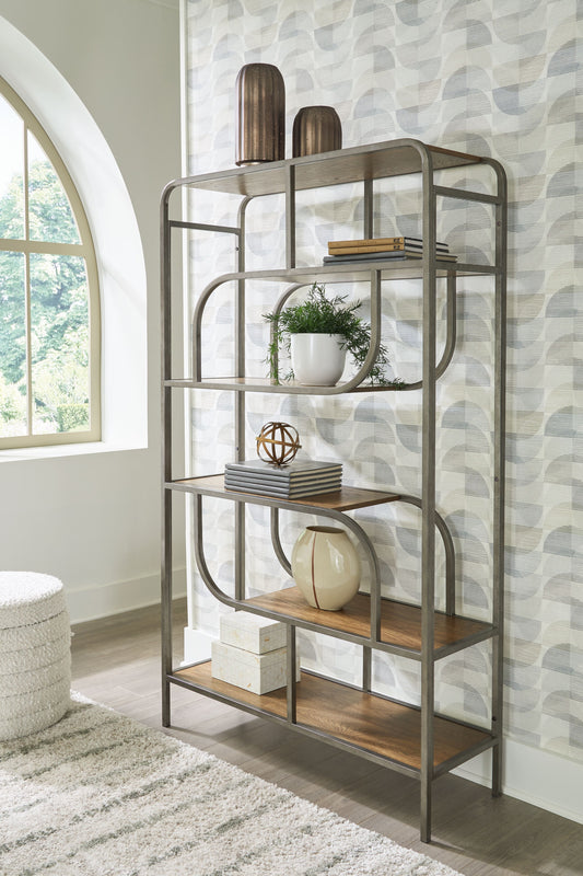 Jaddon - Bookcase - Brown / Antique Silver