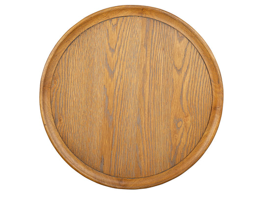 Lindon - Round Pedestal Accent End Table - Belgian Wheat