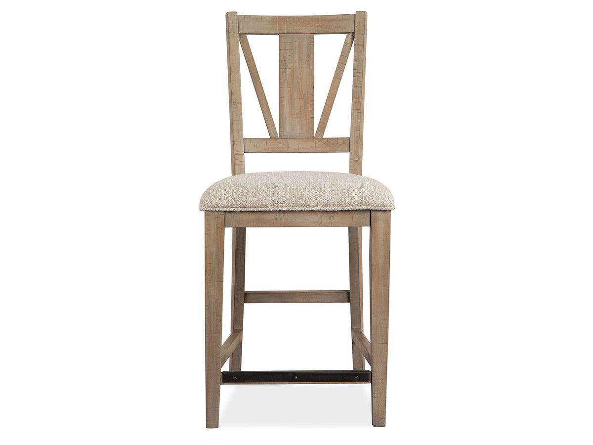 Paxton Place - Counter Chair With Upholstered Seat (Set of 2) - Dovetail Gray