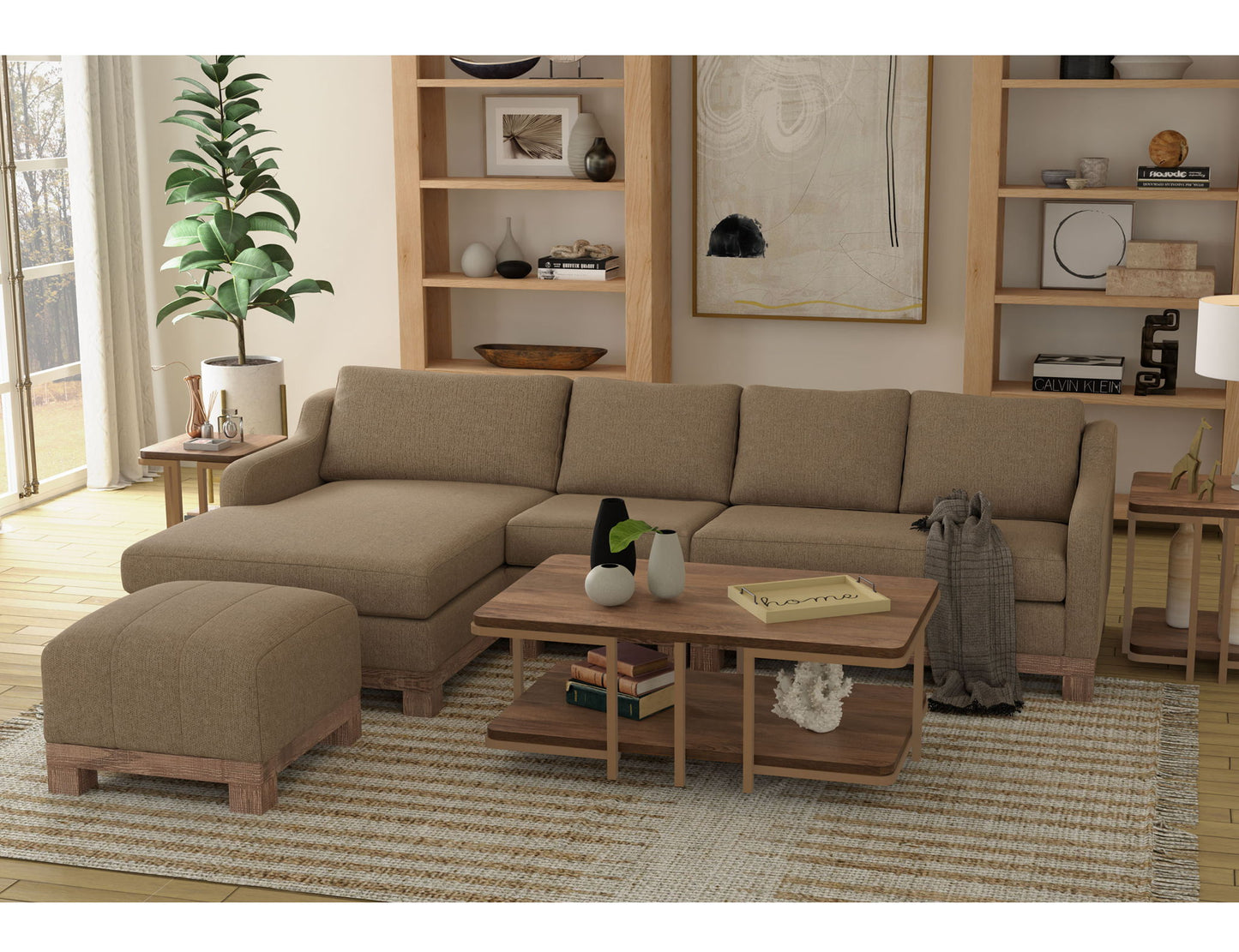 Samba - Right-Arm Loveseat - Brown Camel