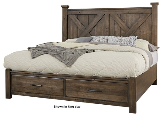 Cool Rustic - X Bed With Storage Footboard