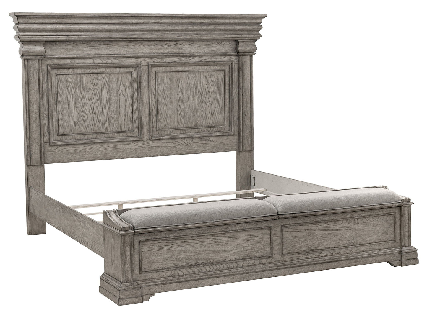 Madison Ridge - Queen Panel Bed With Blanket Chest Footboard - Heritage Taupe