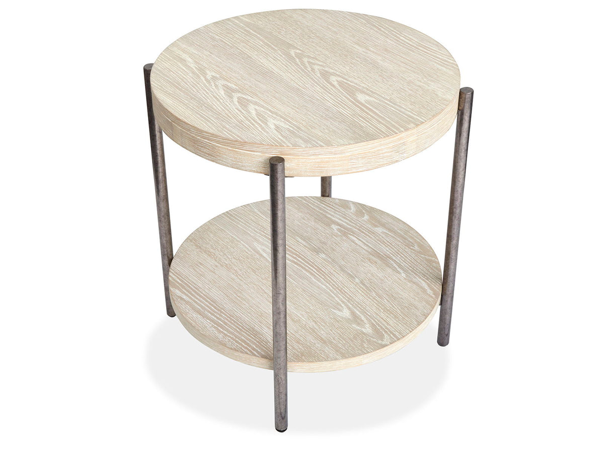 Jennings - Round End Table - Edgecomb Gray And Weathered Antique Nickel
