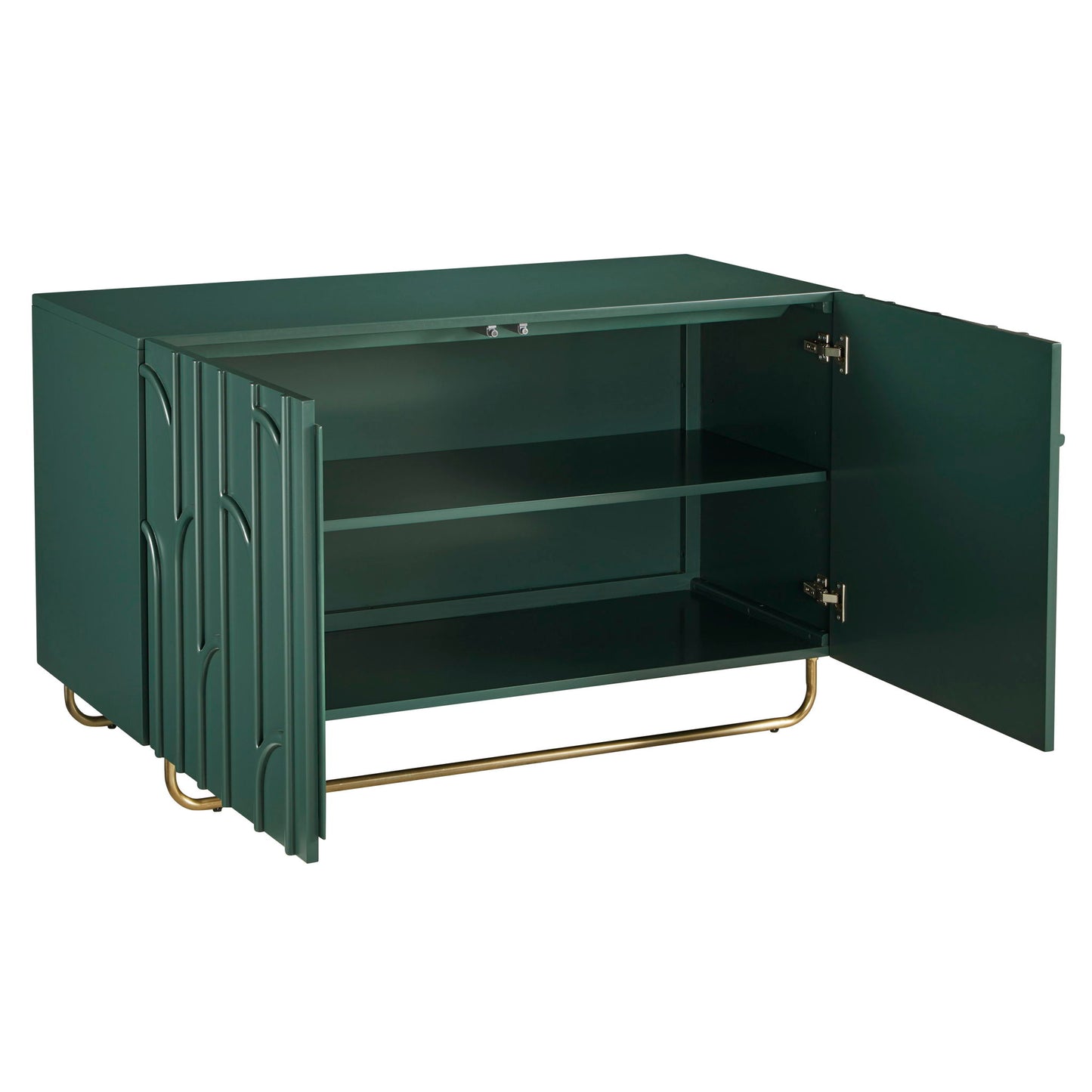 2-Door Accent Chest With Shelf - Green