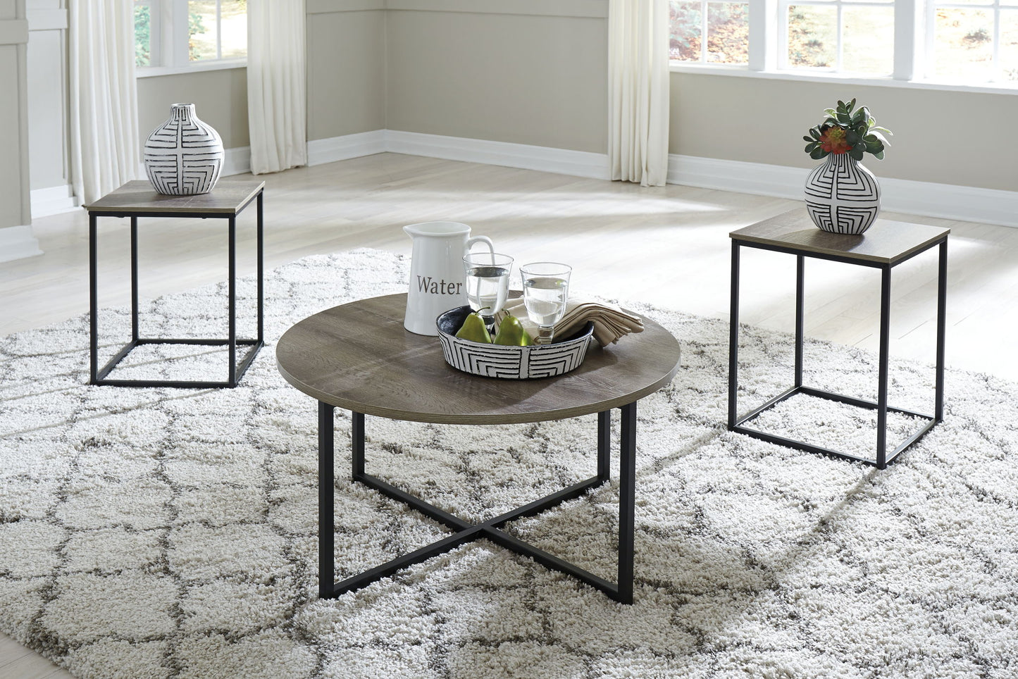 Wadeworth - Occasional Table Set (Set of 3) - Brown / Beige