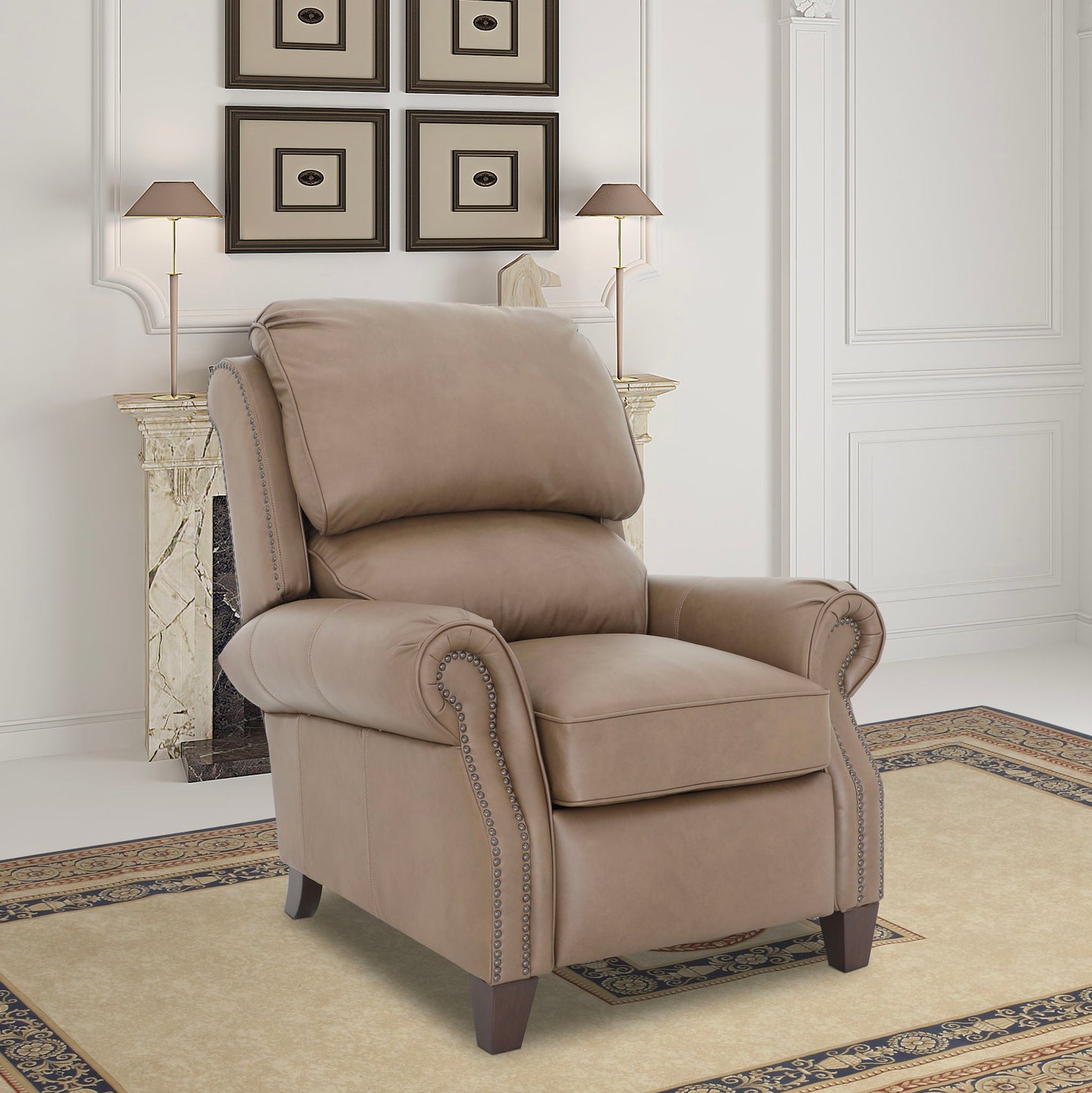 Churchill - Recliner Push Thru The Arm - Cashmere-Taupe