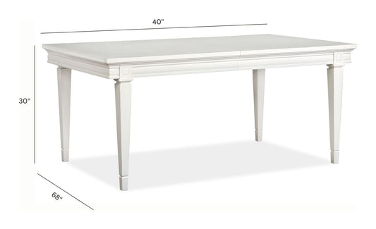 Willowbrook - Extendable Rectangular Dining Table - Egg Shell White