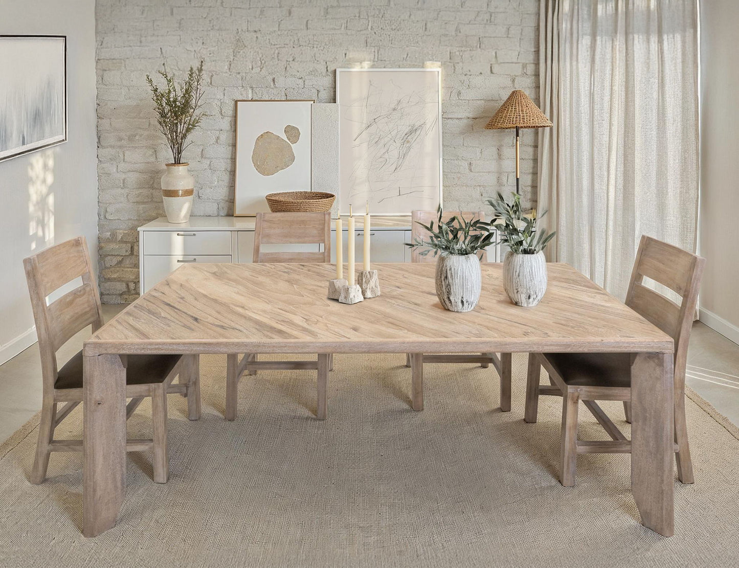 White Teak - Table - Ivory White