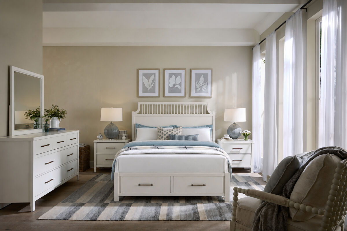 Pure Maple - King Garden Storage Bed - Cottage White