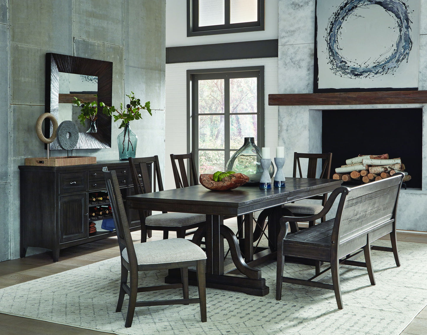 Westley Falls - Trestle Dining Table - Graphite