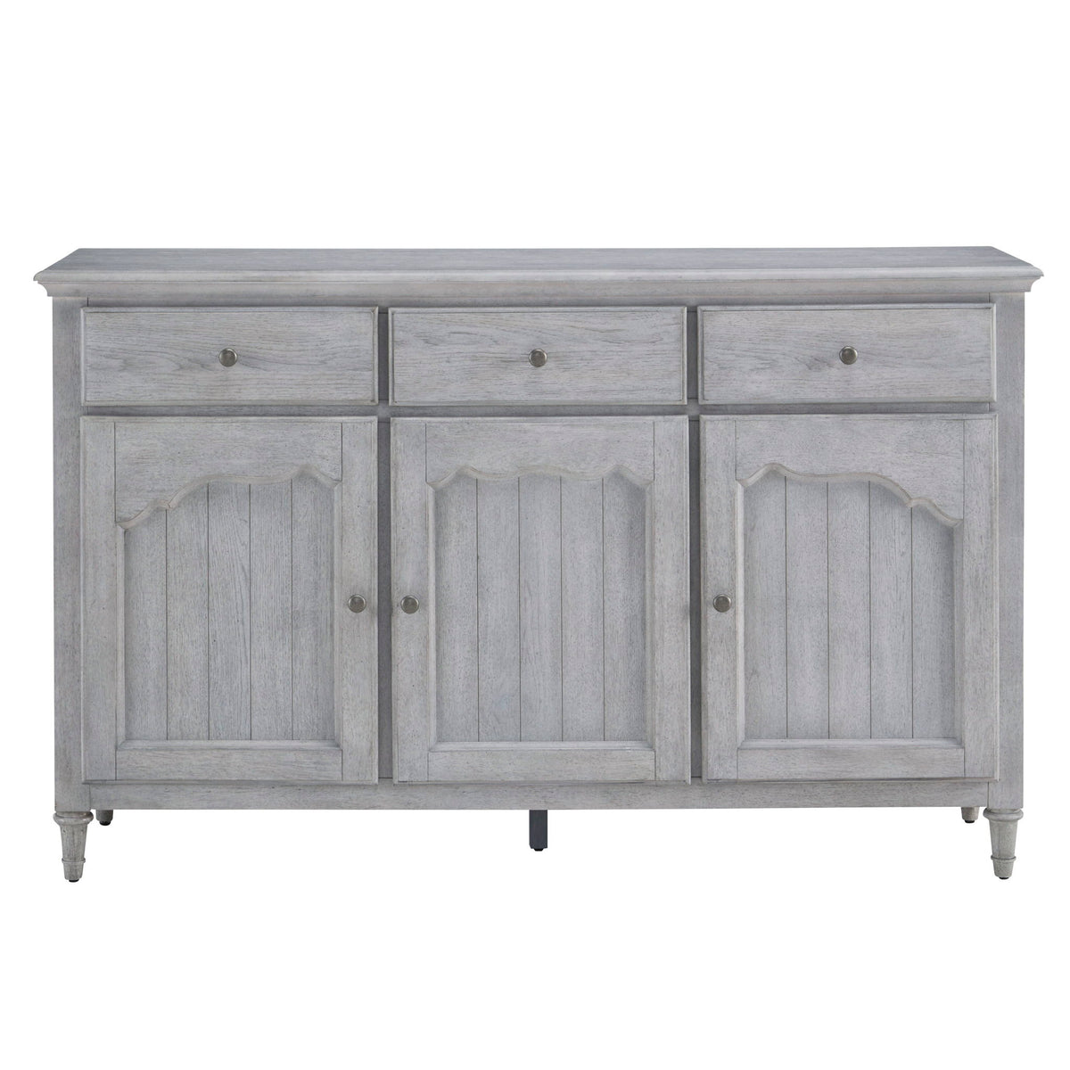 3-Door Credenza With Storage Drawers - Gray