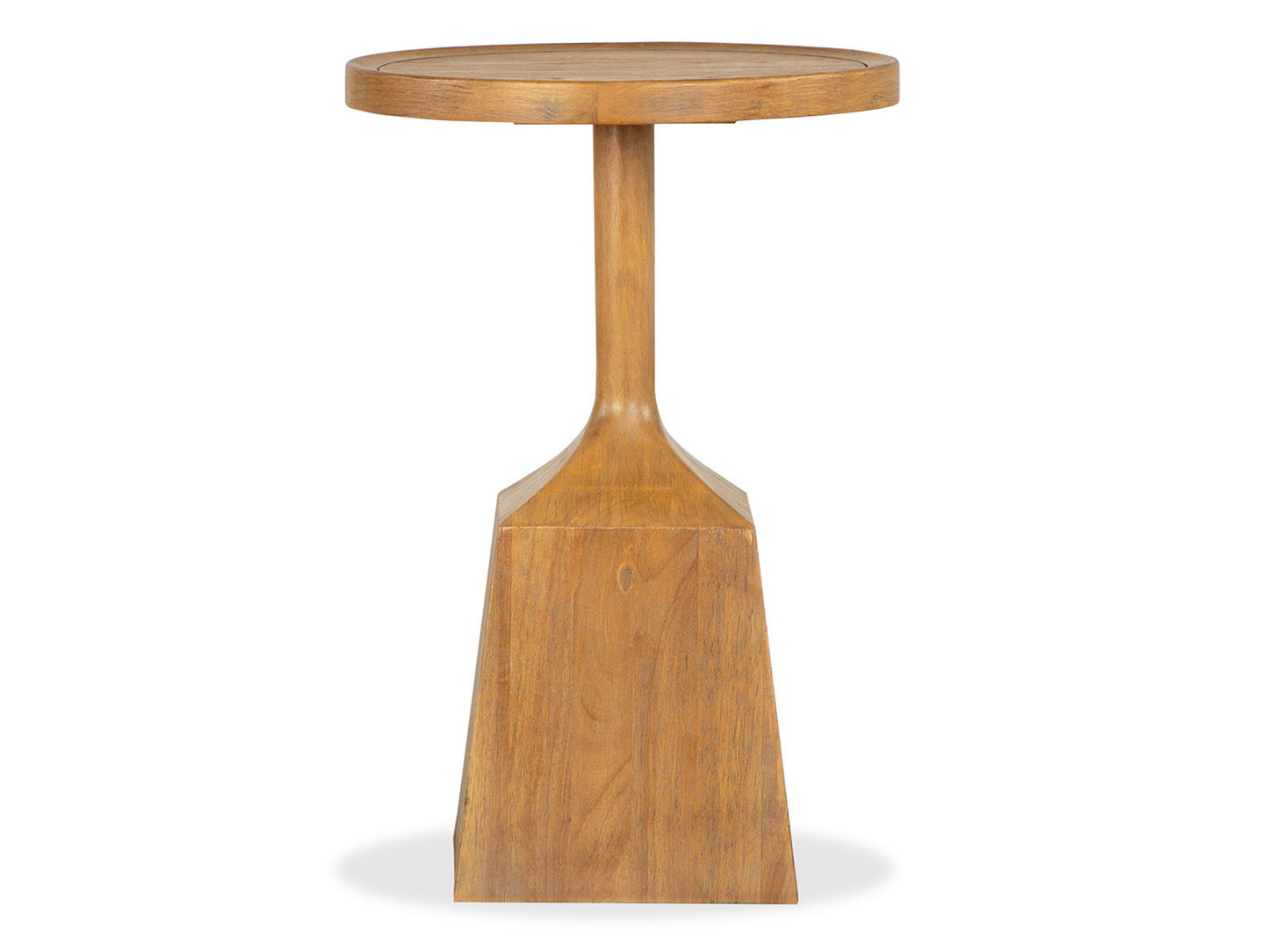 Lindon - Round Pedestal Accent End Table - Belgian Wheat